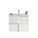 Mobile bagno sospeso bianco lucido con lavabo e 3 cassetti Gambit Dama Prezzo