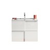 Mobile bagno sospeso bianco lucido con lavabo e 3 cassetti Gambit Dama Prezzo