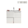 Mobile bagno sospeso bianco lucido con lavabo e 3 cassetti Gambit Dama Offerta