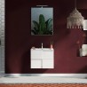 Mobile bagno sospeso bianco lucido con lavabo e 3 cassetti Gambit Dama 