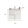 Mobile bagno sospeso bianco lucido con lavabo e 3 cassetti Gambit Dama 