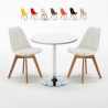 Tavolino Rotondo Bianco 70x70cm Con 2 Sedie Interno Nordica Long Island Promozione