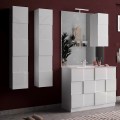 Colonna bagno design moderno sospesa 1 anta bianco lucido Raissa Dama Promozione