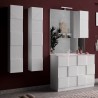 Colonna bagno design moderno sospesa 1 anta bianco lucido Raissa Dama