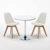 Tavolino Rotondo Bianco 70x70cm Con 2 Sedie Interno Nordica Long Island Scelta