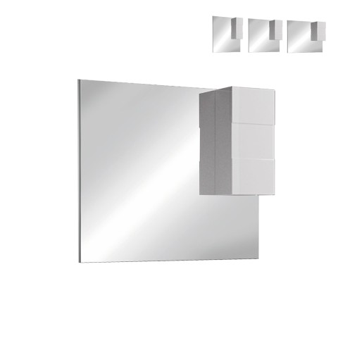 Specchiera bagno con luce LED e colonna 1 anta bianco lucido Zeit Dama Promozione