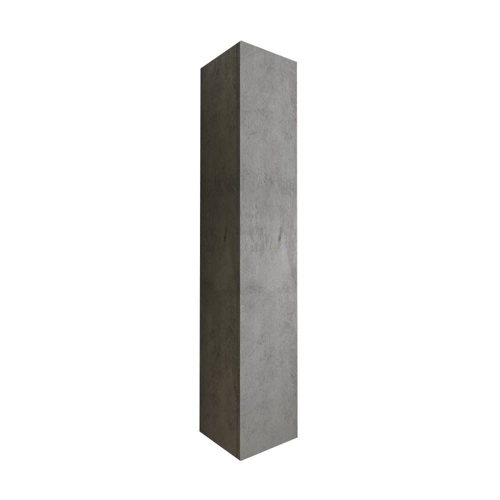 Colonna bagno sospeso 1 anta mobile contenitore grigio cemento Kubi