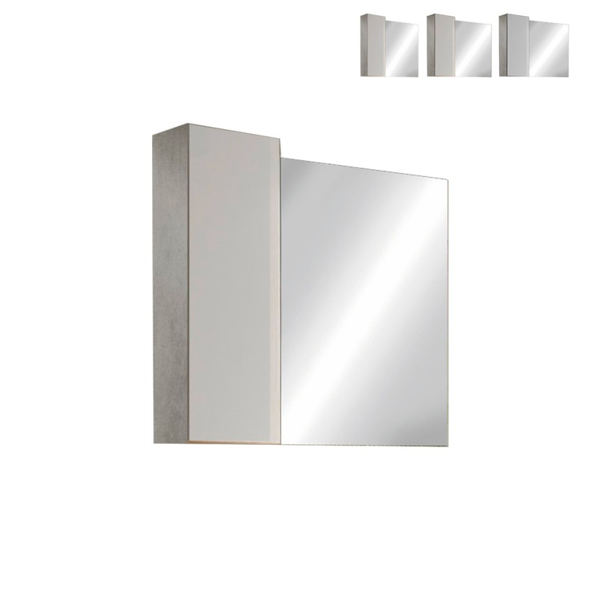Specchiera bagno luce LED colonna 1 anta bianco grigio Pilar BC Offerta