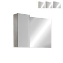 Specchiera bagno luce LED colonna 1 anta bianco grigio Pilar BC