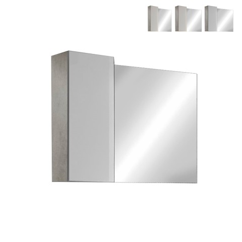 Specchiera bagno luce LED colonna 1 anta bianco grigio Pilar BC Promozione