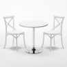 Tavolino Rotondo Bianco 70x70cm Con 2 Sedie Interno Vintage Long Island Scelta
