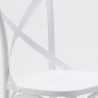 Tavolino Rotondo Bianco 70x70cm Con 2 Sedie Interno Vintage Long Island 