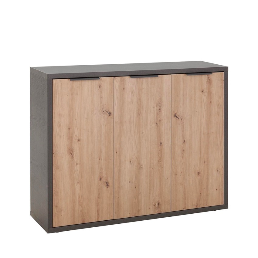 Shelton mobile credenza multiuso soggiorno 3 ante stile industriale