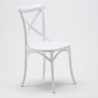 Tavolino Rotondo Bianco 70x70cm Con 2 Sedie Interno Vintage Long Island 