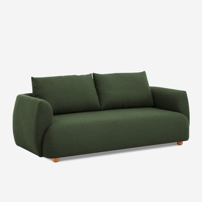 Geert divano 3 posti tessuto stile moderno nordico design 196cm verde