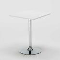 Tavolino Quadrato Bianco 70x70cm Con 2 Sedie Interno Nordica Cocktail 