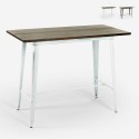 Tavolo bar alto sgabelli vintage industriale 120x60x61cm Catal Brush