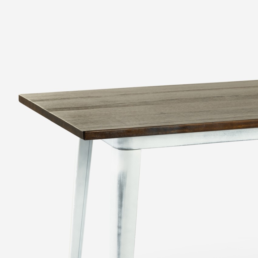 Catal Brush tavolo bar alto sgabelli vintage industriale 120x60x106cm