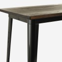 Tavolo alto stile industriale per sgabelli bar cucina 120x60x61cm Catal