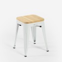 Sgabello industriale Tolix metallo bar cucina top legno Steel Rocket Wood