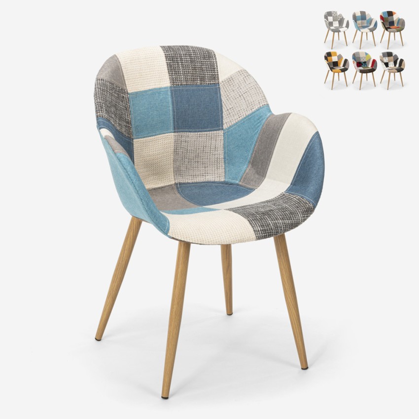 Sedia poltrona design patchwork nordico salotto cucina studio Finch Modello Sedia poltrona design patchwork nordico salotto cucina studio Finch Modello