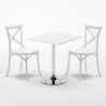 Tavolino Quadrato Bianco 70x70cm Con 2 Sedie Interno Vintage Cocktail Modello