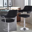 Sgabello bar cucina similpelle braccioli regolabile base cromata Tampa Stock