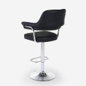 Sgabello bar cucina similpelle braccioli regolabile base cromata Tampa 