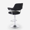 Sgabello bar cucina similpelle braccioli regolabile base cromata Tampa 