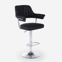 Sgabello bar cucina similpelle braccioli regolabile base cromata Tampa Misure