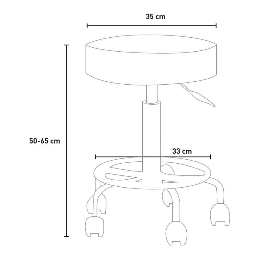 Senzu sgabello girevole estetista ergonomico regolabile imbottito