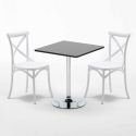 Tavolino Quadrato Nero 70x70cm Con 2 Sedie Interno Vintage Mojito Modello