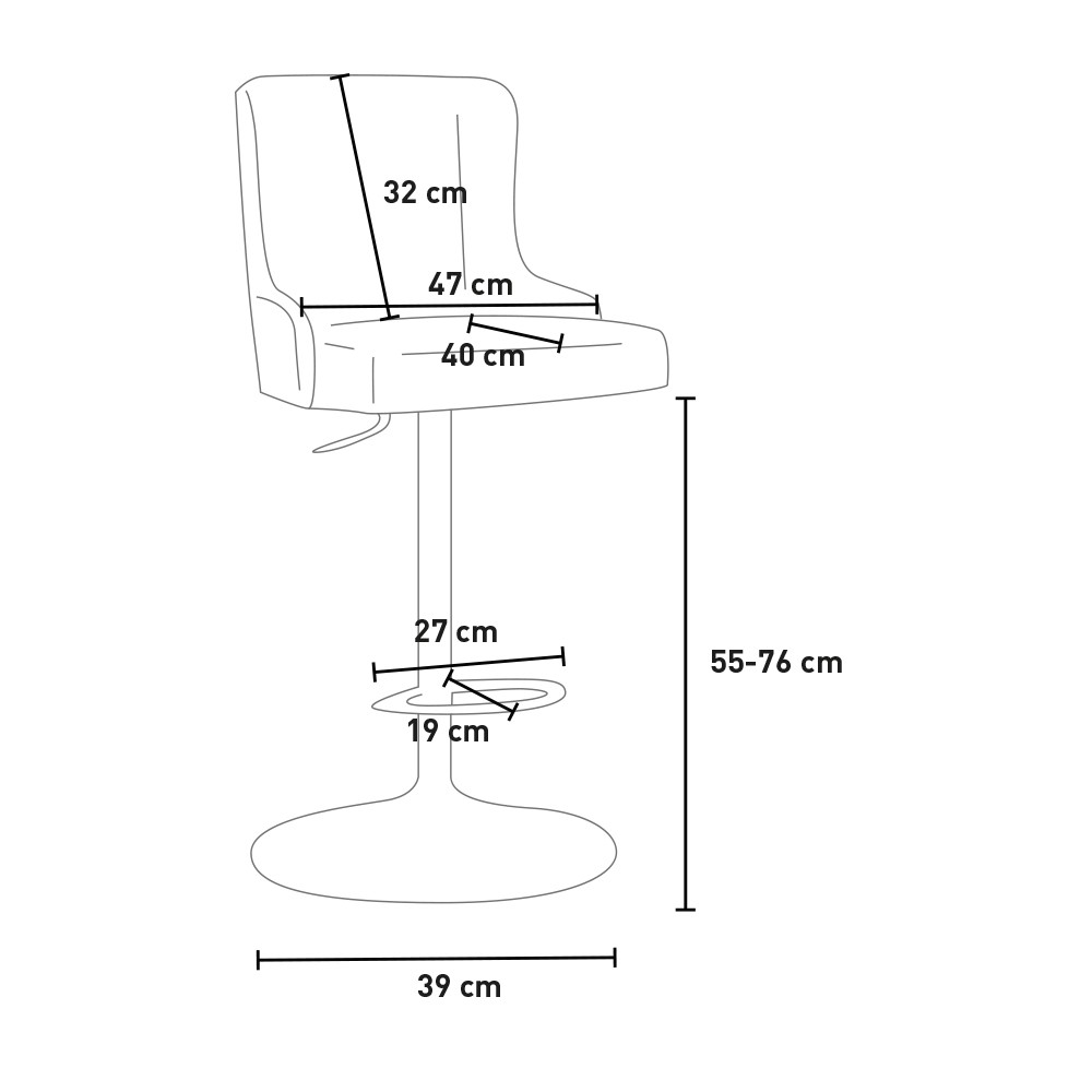 Sgabello regolabile da bar cucina in tessuto moderno Scranton