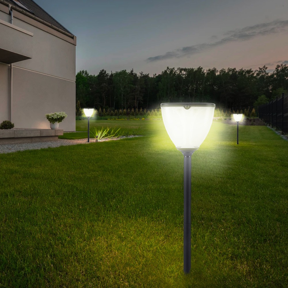 Lampada da giardino solare con picchetto luce LED 3 colori Gaslight