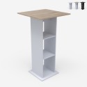 Tavolino sala da pranzo tavolo alto da bar 3 ripiani 60x60cm Sunet Promozione