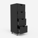 Armadietto cassettiera bagno multifunzionale 4 cassetti moderna Servez 