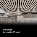 4 x pannello fonoassorbente legno wenge decorativo 240x60cm Kover-WG Sconti