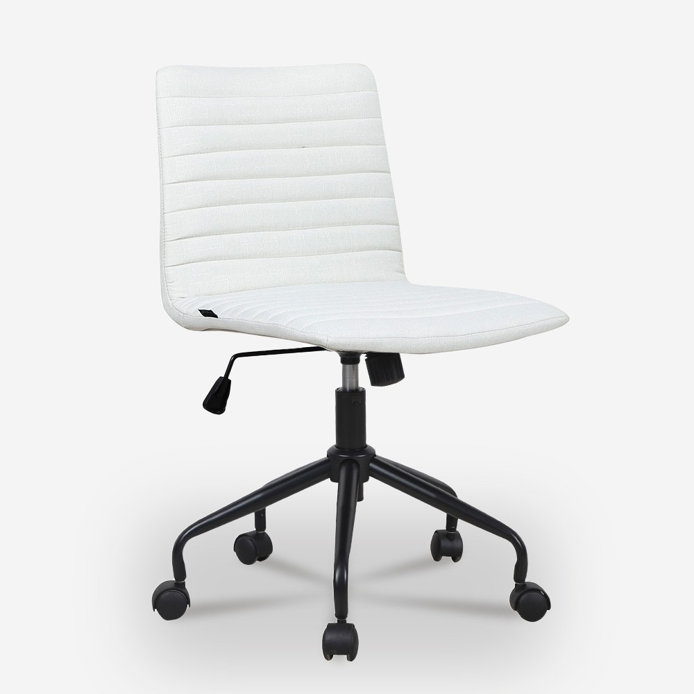 Sedia ufficio design regolabile ergonomica tessuto bianco Zolder Light
