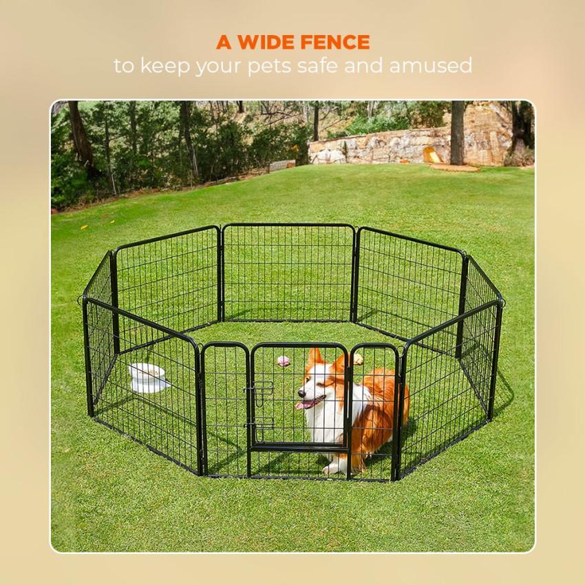 Cuonhus recinto per cani e animali box in metallo 80cm esterno giardino