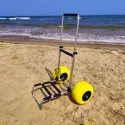 Carrello da spiaggia trolley pesca surfcasting mare 2 ruote larghe Ariel Stock