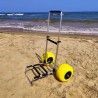 Carrello da spiaggia trolley pesca surfcasting mare 2 ruote larghe Ariel Stock