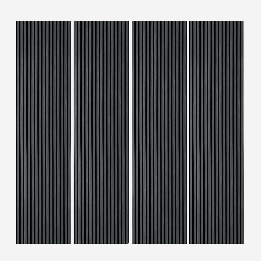 4 x pannello murale decorativo fonoassorbente 240x60cm legno ebano Kover-E