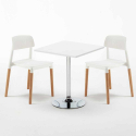 Tavolino Quadrato Bianco 70x70cm Con 2 Sedie Interno Barcellona Cocktail Scelta