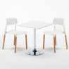 Tavolino Quadrato Bianco 70x70cm Con 2 Sedie Interno Barcellona Cocktail Scelta