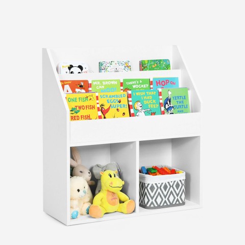 Libreria per bambini cameretta scaffali scomparti porta giochi Gurell Promozione