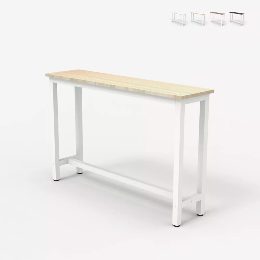 Consolle tavolino 120x40cm mobile ingresso legno metallo bianco Welcome light Stock