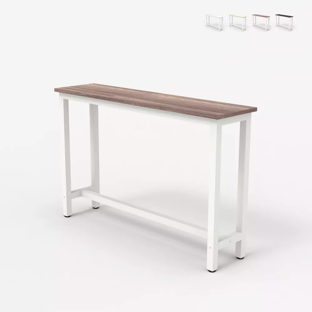 Consolle tavolino 120x40cm mobile ingresso legno metallo bianco Welcome light