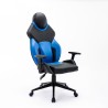 Sedia poltrona gaming ergonomica similpelle nero blu Portimao Sky Saldi