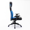 Sedia poltrona gaming ergonomica similpelle nero blu Portimao Sky Sconti