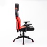 Sedia gaming ergonomica regolabile similpelle rosso nero Portimao Fire Sconti